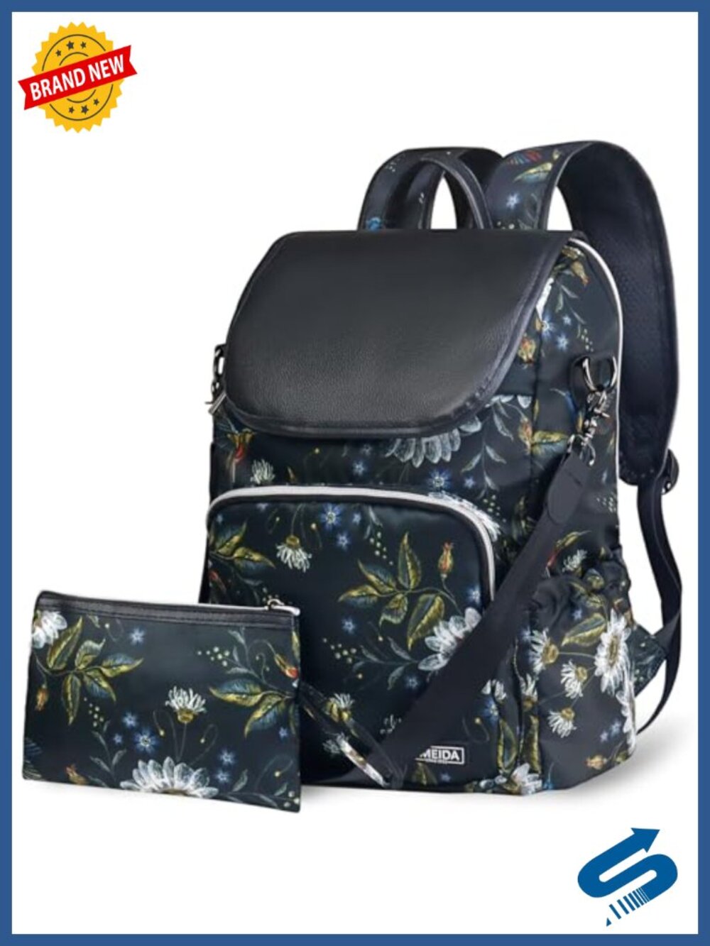 Waterproof Nylon Backpack For Women Work College Anti Theft Laptop Backpack